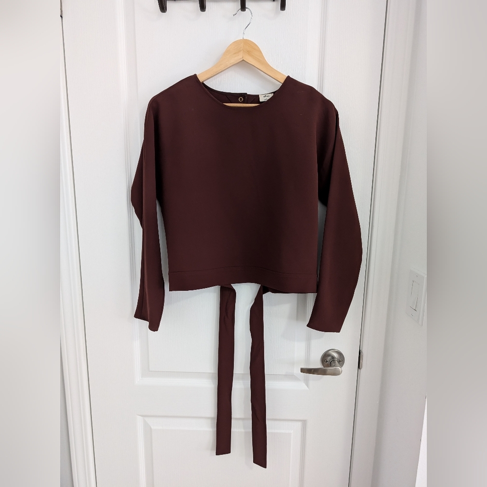 Aritzia Wilfred Burgundy Laon Blouse - Size Small